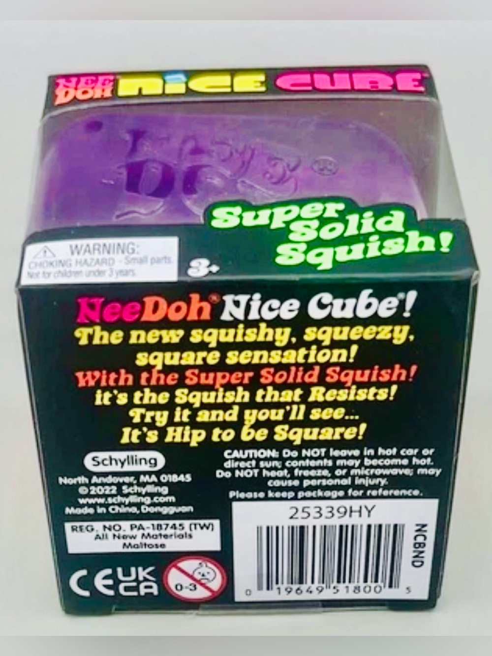 NEEDOH Nice Cube Super Solid Squish PURPLE 💜 Squishy Sensory Stress Relief Toy - Picture 7 of 8